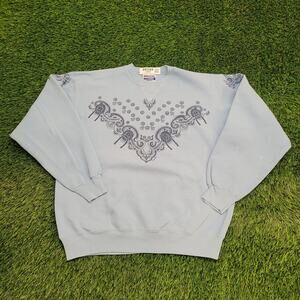 Vintage Hanes Sweatshirt Womens XL 22x24 Ornamental Ethnic